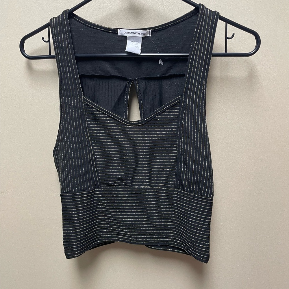 Black and Gold Crop Top